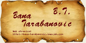 Bana Tarabanović vizit kartica
